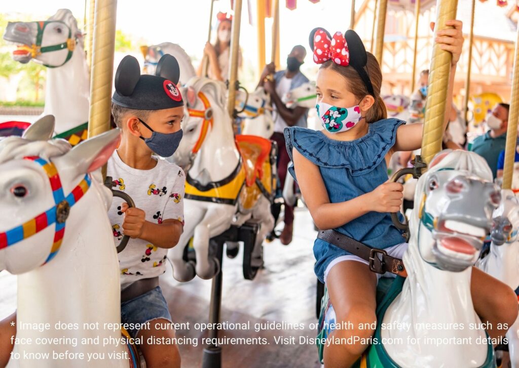 Childrens taking Rides in Disneyland Paris