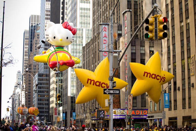 Macy's-day-parade with inflatable Hello Kitty part of the Fall events in New York