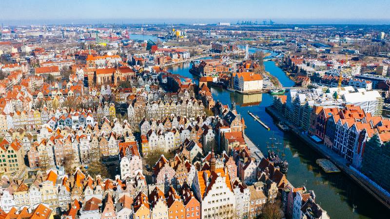 View-of-the-rooftops-of-buildings-in-the-old-town-gdansk-Poland-for-Winter