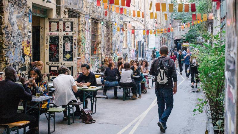 people sitting at trendy cafes in Berlin - Berlin Sightseeing 