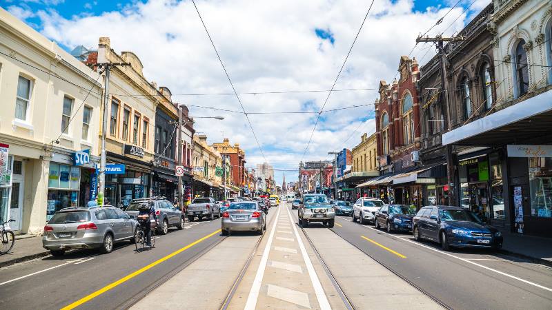 view-of-a-melbourne street-part-of-unique-experiences-in-melbourne