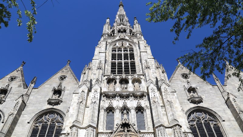 View of the front of Lille cathedral 