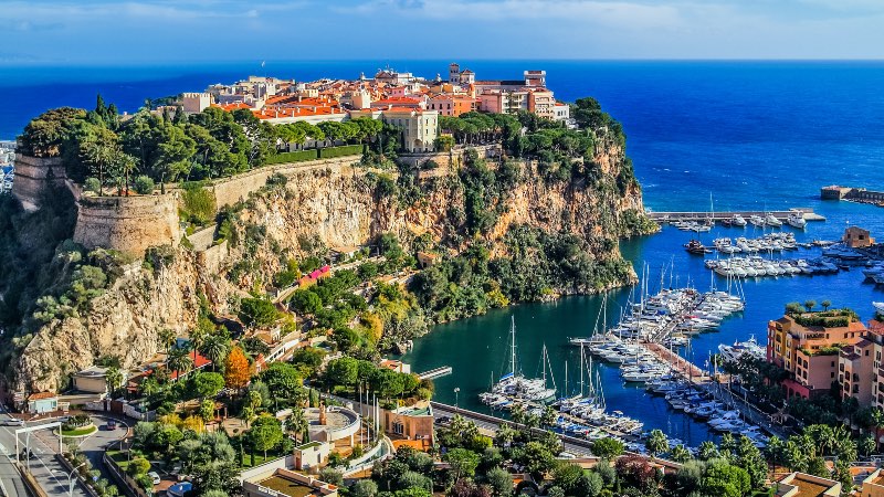 View of the castle in Monaco