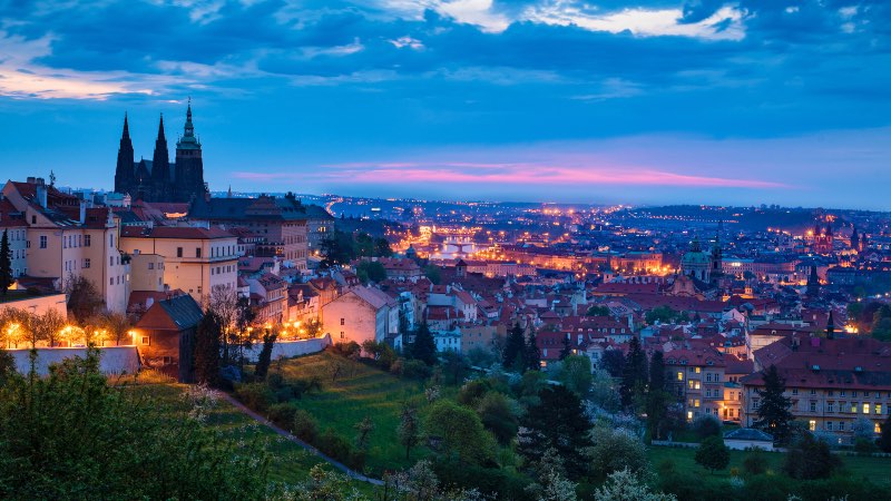 Prague Castle in the evening