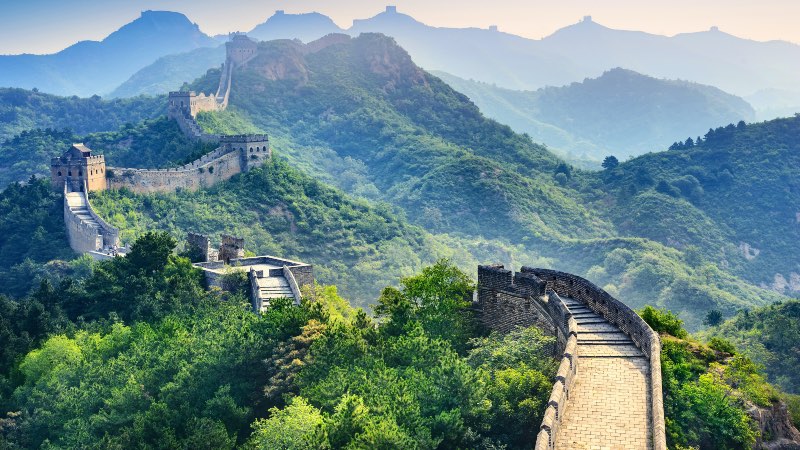 View of the great wall of China