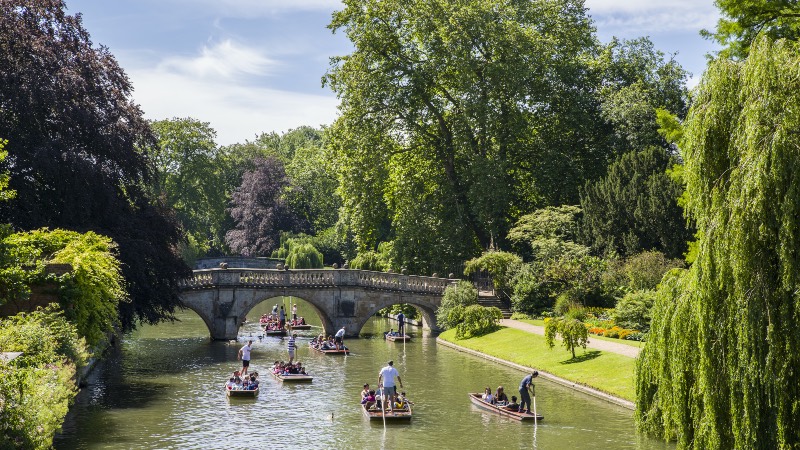 Punting on the River Cam in Cambridge