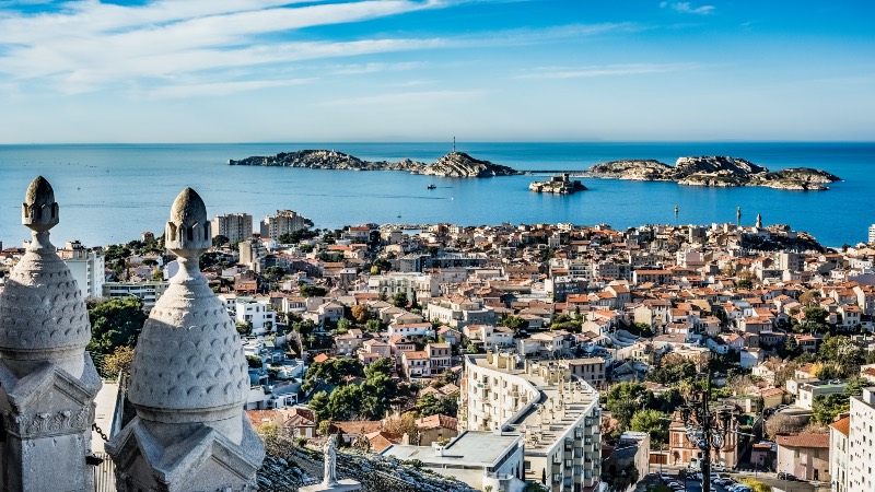 View out to see with Marseille in the foreground