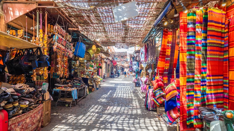 Inside the souks in Marrakech